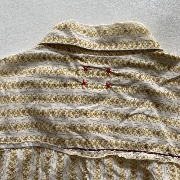 Vintage Red Men’s XL Western Snap Button Long Sleeve Shirt Floral‎ Yellow Rose - Picture 8 of 10